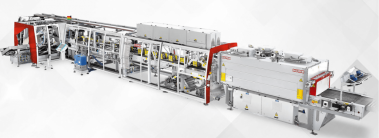 Automatic machine for group packing in a cardboard box Robopac Ocme Gemini