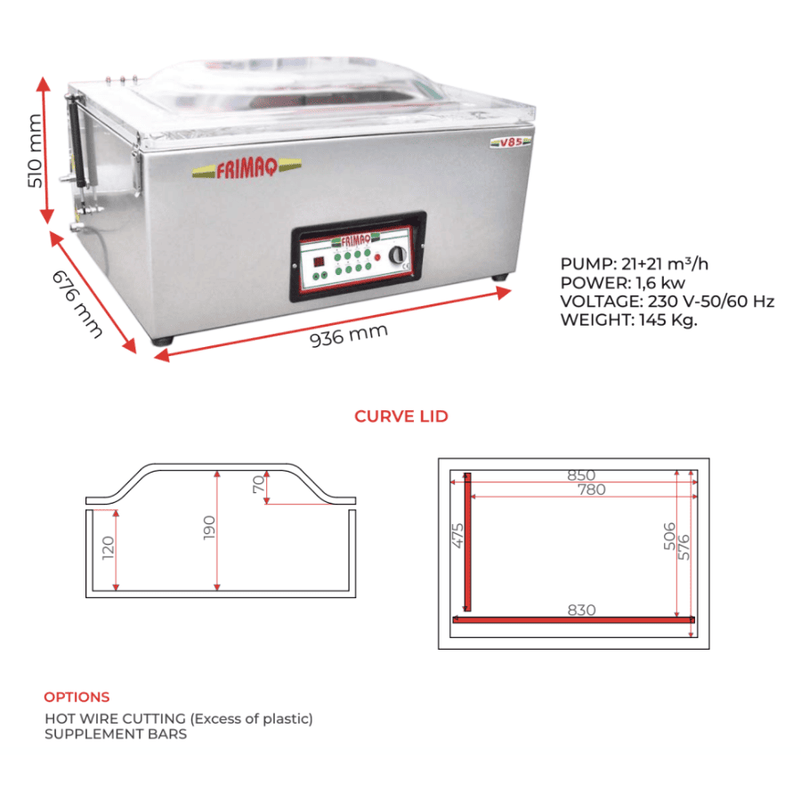 Однокамерная настольная вакуумная машина Frimaq V85 S